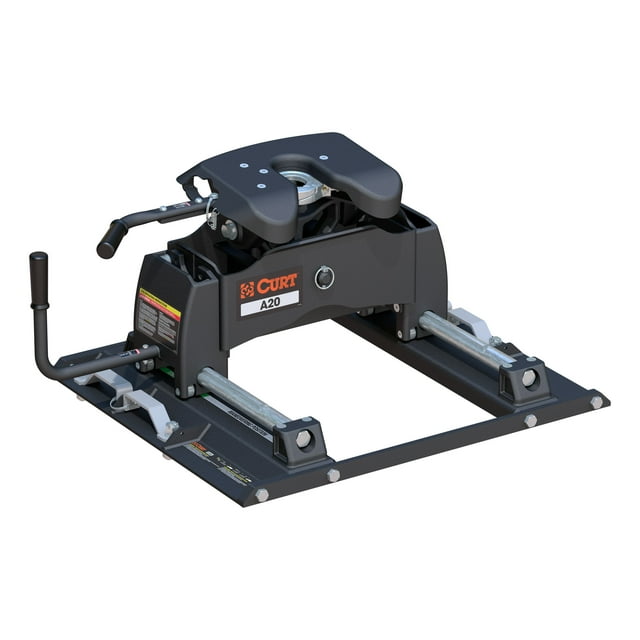 Curt 16676 Fifth Wheel Trailer Hitch A20 With Head/ Head Support/ Handle Kit/ Slider For Ford Oem Puck System 20000 Pound Weight Carrying Capacity/ 5000 Pound Vertical Load Slider Type 12 Inch Travel