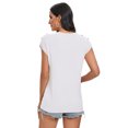 thumbnail image 4 of Womens Solid Knitted Sleeveless Button Vest Round Neck Sweater Casual Pullover Thin Tank Tops, 4 of 5