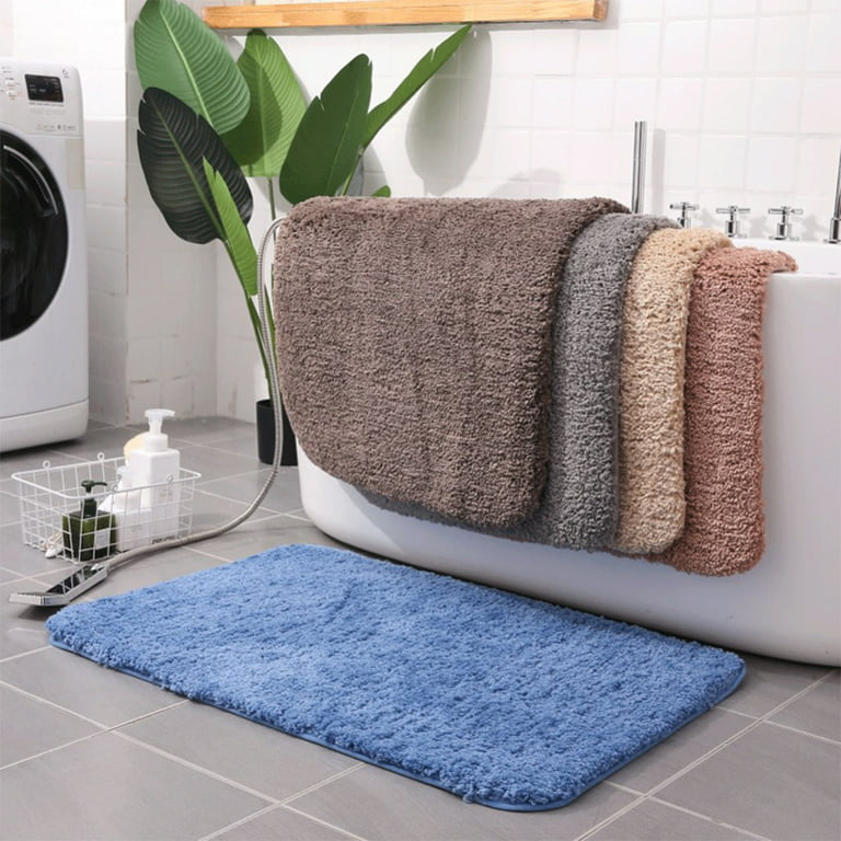 Bathroom Rug, Non-Slip Bath Mat, Soft Cozy Shaggy Durable Thick Bath Rugs  for Bathroom, Easier to Dry, Plush Rugs for Bathtubs, Rain Showers and  Under The Sink (Dark Grey, 17×24) 
