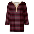 thumbnail image 5 of Rezuofi 1 Pcs 3/4 Sleeve Tops for Women Henley Raglan Notched V Neck T Shirts Three Quarter Length Button Shirts Womens Blouses, 5 of 5