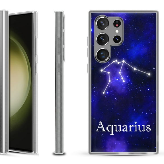 Shockproof Gel Phone Case for Samsung Galaxy S23 Ultra 5G, by OneToughShield ® - Aquarius