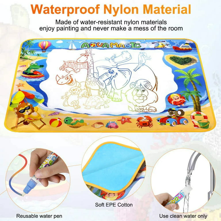 Wharick Doodle Mat with Cleaning Cup Washable DIY Reusable School Students Silicone  Painting Drawing Mat Art Supplies for Classroom 