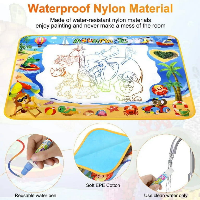 Kids Water Magic Doodle Mat Dinosaur Style Drawing Mat & Pens