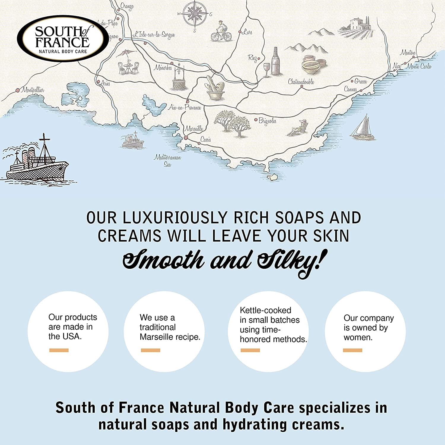 South of France Orange Blossom Honey Hand Wash 8 oz (Pack of 3)