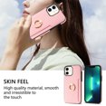 thumbnail image 6 of Allytech iPhone 12 Case, iPhone 12 Pro Case with Ring Holder, Premium PU Leather Cards Holder Kickstand Slim Fit Shell Shockproof Drop Protection Wallet Case Cover for Apple iPhone 12/ 12 Pro-Pink, 6 of 8