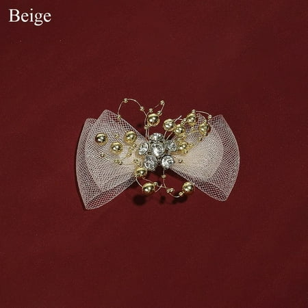 1PC High Heel Materials Shiny Rhinestone Wedding Bride DIY Bags/Clothes/Shoes Bow Shoes Charm Shoes Buckle Accessories Shoes Flower Jewelry Shoes Decorations BEIGE