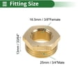 thumbnail image 2 of Unique Bargains Brass Pipe Fitting 3/8"Female x 3/4"Male Reducer Hex Bushing 33/64" 2 Pcs, 2 of 7