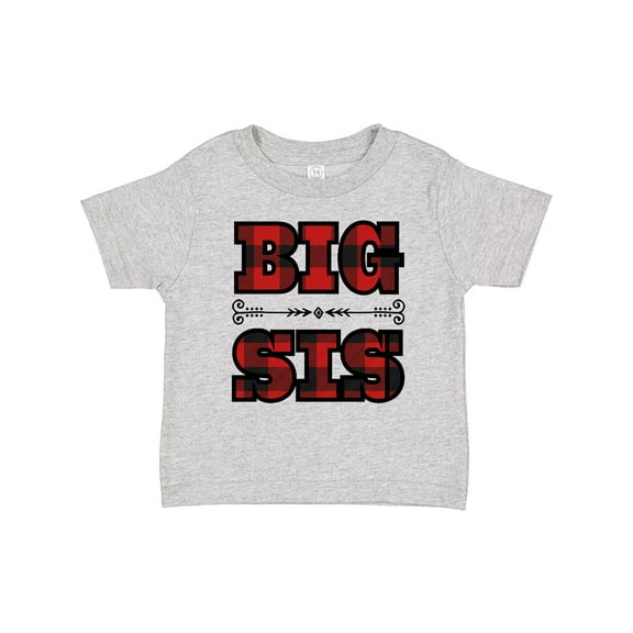 Inktastic Big Sis Buffalo Plaid Sister Girls Toddler T-Shirt