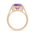 thumbnail image 2 of ANGARA Natural 3.2 Ct. Amethyst with Diamond Halo Ring in 14K Rose Gold for Women (Ring Size: 5), 2 of 10