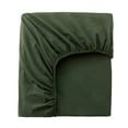 thumbnail image 6 of MooMee 100% Washed Cotton King Fitted Sheet Only Linen Like Textured Extra-Deep Pocket Breathable Soft 1-Piece(Forest Green, 78"x80"), 6 of 7