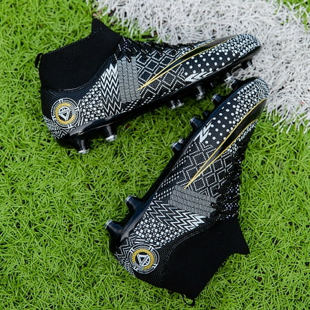 

Boys High Top AG Soccer Cleats Breathable Comfortable Lace-up Training Shoes For Outdoor Sports Football Shoes