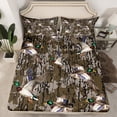thumbnail image 2 of Castle Fairy Mallard Duck 3pcs Twin Sheet Sets,Abstract Camouflage Twin Fitted Sheet,Vintage Rustic Breathable Flat Sheet,Super Cozy Animal Room Decor, 2 of 7