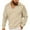 Beige, variant on Men's Long Sleeve Waffle Textured Pullover Sweatshirts Lapel Collar Casual Loose V-Neck Shirts Solid Basic Tops White XXXL