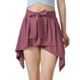 thumbnail image 1 of WLJ Women Solid Color Tie Waist Butt Lifting High-Low Hem Pocket Skorts, 1 of 7