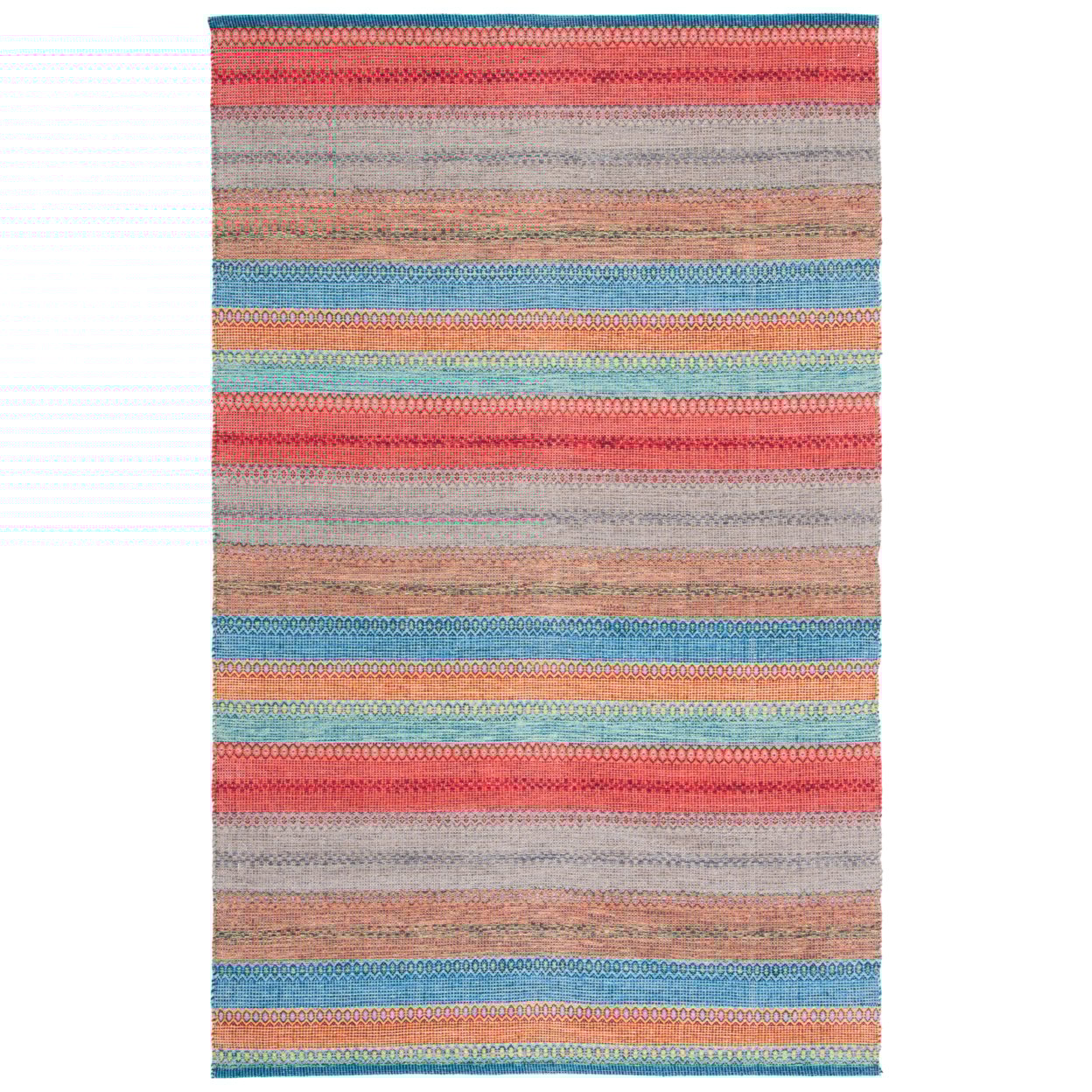 thumbnail image 2 of SAFAVIEH Montauk Albine Striped Cotton Area Rug, Blue/Grey, 8' x 10', 2 of 8