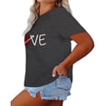 thumbnail image 2 of XCHQRTI Love Shirts for Womens Plus Size Graphic Tshirt Short Sleeve Valentine's Day Tee Oversized Casual Summer Tops, 2 of 5