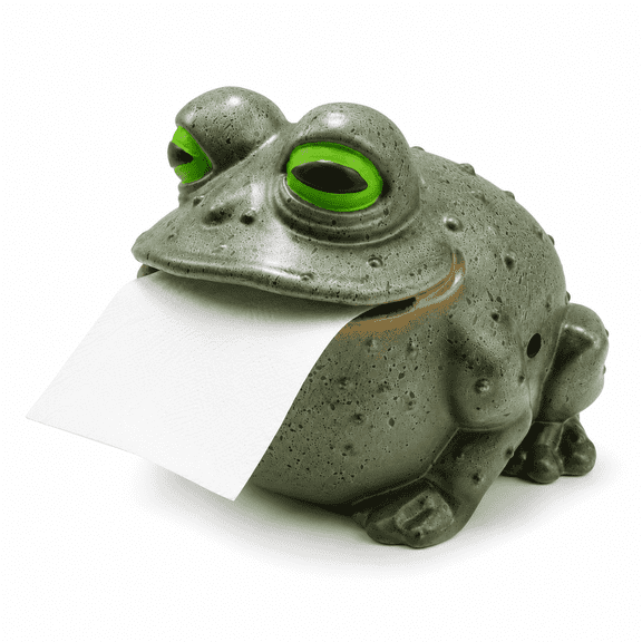 Lonmuju Frog Pattern Toilet Paper Holder, Standard Roll Size Resin Tissue Roll Dispenser for Bathroom Decor