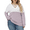 White-Pink, variant on NISVIYA Plus Size Women Tops Loose Fit Criss Cross V Neck Sweatshirts Cozy Color Block Shirts Winter Long Sleeves Pullover
