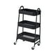 thumbnail image 5 of Carrito con ruedas de 3 niveles, carrito de almacenamiento de metal, carrito organizador multifunción para oficina, baño y cocina Negro, 5 of 8