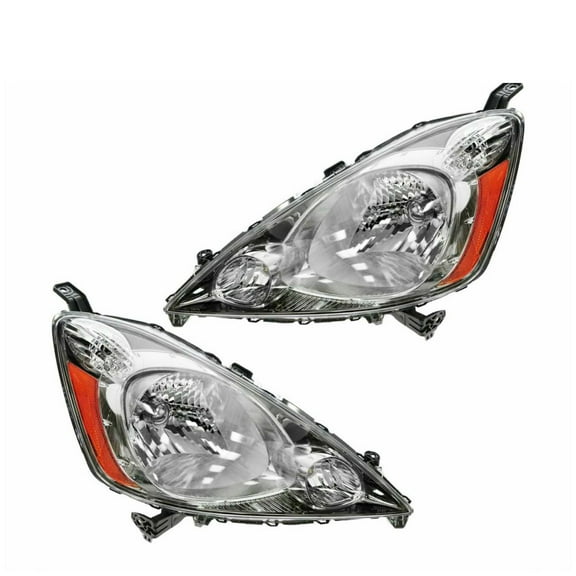 Geelife Headlights Headlamps Left & Right Pair Set For 09-11 Honda Fit Hatchback Sport