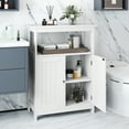 thumbnail image 2 of Giantex Bathroom Storage Cabinet, Floor Storage Organizer w/3-Level Adjustable Shelf, Modern Storage Unit, White, 2 of 9