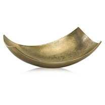 Cucha Large Scoop Bowl, Shiny Bowl, Aluminum, Gold, Modern, Tabletop, Kitchen, Home or Office, D√©cor, Bowl for Nuts, Key Holder, Change Dish, Centerpiece for Coffee Table, 17.25" x 9.75" x 5.5"
