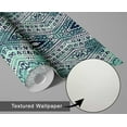 thumbnail image 6 of S4sassy Self-Stick Decorative Boho Wallpaper, Tribal Pattern Wall Paper, Textured Vinyl Waterproof Contact Paper, Green, 25"x60" Removable Renter Friendly Wall Covering For Bedroom, Dining room, 6 of 9