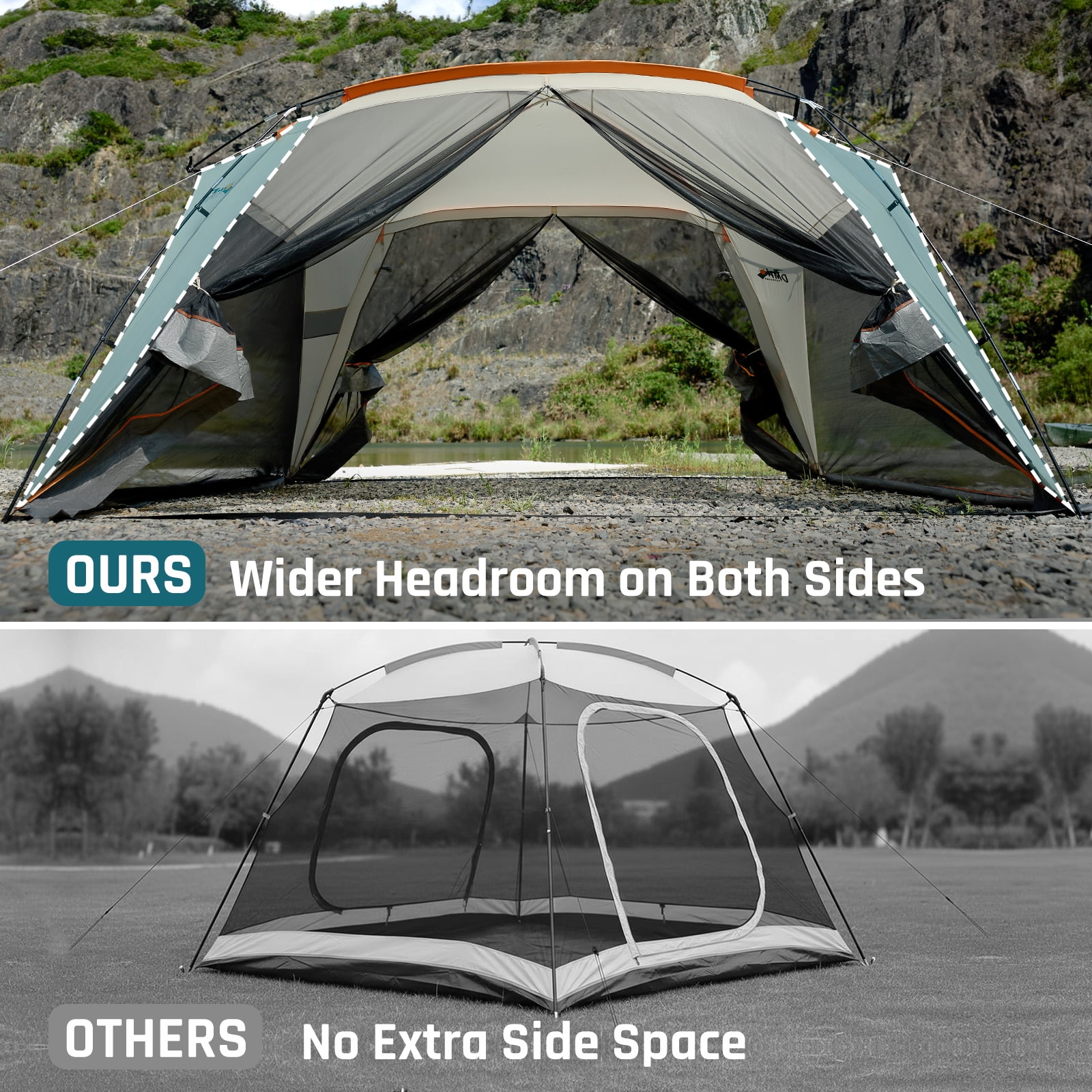 12x12ft Screen House Tent with 2 Zipper Doors Screen Tent for Camping Outdoor Activities