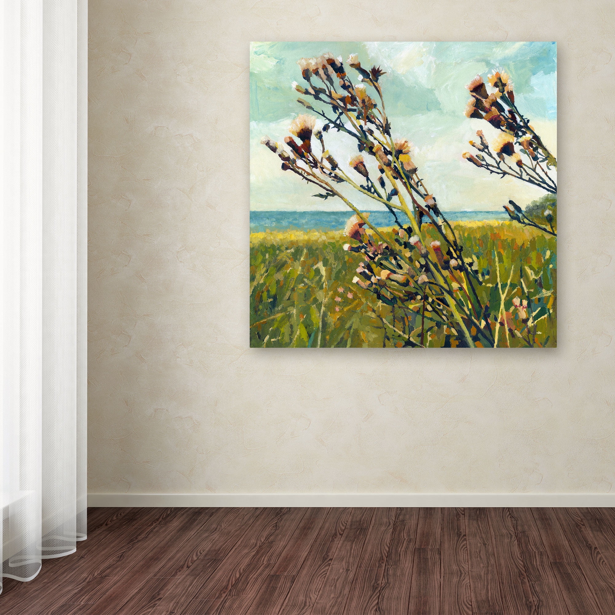 Trademark Fine Art "Thistles on the Beach" Canvas Art by Michelle Calkins