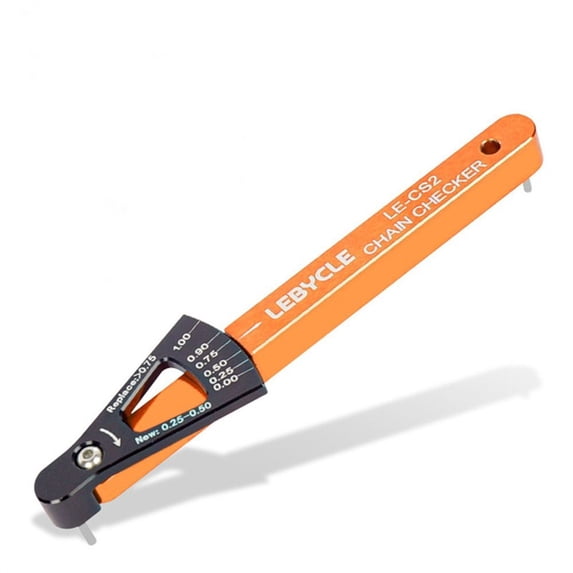 Multi-Function Mountain Bike Portable MTB Bike Chain Measuring Ruler Wear Indicator Bicycle Accessories Stretch Detection Caliper Tool ORANGE