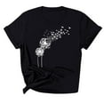 thumbnail image 3 of Outfmvch t shirts for women Fashion Printing Casual Funny T shirt For Lady Girl womens tops shirts for women Black, 3 of 9