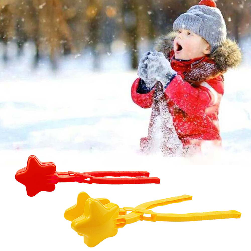 Star/Heart Shaped Snowball Maker Kids Snow Toys Winter Outdoor Activities Snow Ball Clip DIY Snowball Maker Tool for Kids Adults Christmas Snow Sand Mud Five-Pointed Star