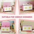 thumbnail image 5 of Sesslife Kids Toy Box for Boys Girls, Wood Kids Storage Organizer with Safety Hinged-Lid and Storage Bench, Cute Toy Chest for Living Room, Toddler Room, Bedroom, Aged 3+, Pink, 5 of 7