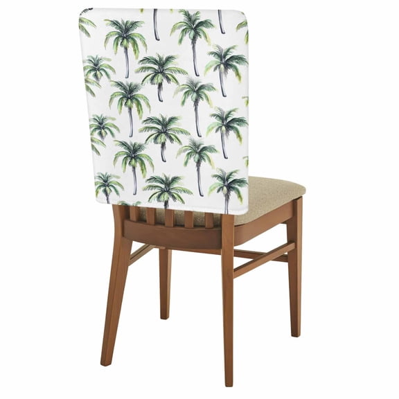 Palm Tree Chair Back Covers Set of 6, Summer Tropical Tree Stretch Dining Chair Back Slipcovers Removable Seat Cover for Kitchen Restaurant Hotel Cafe