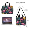 thumbnail image 3 of FORMRS 16" Laptop Bag Carrying Sleeve Case with Handle Travel Shoulder Briefcase, Yellow Floral Flamingo, 3 of 8
