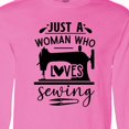 thumbnail image 4 of Inktastic Just a Woman Who Loves Sewing Long Sleeve T-Shirt, 4 of 5
