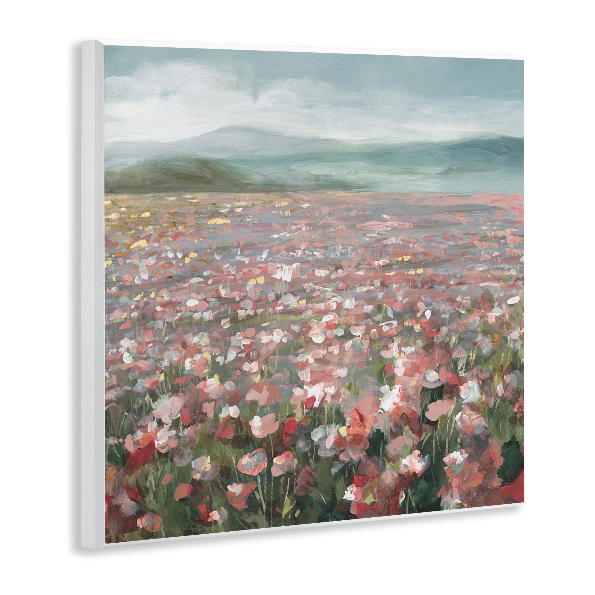 Stupell Industries Soft Headland Wildflowers Landscape Painting Unframed Art Print Wall Art, 12 x 12