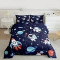thumbnail image 2 of Castle Fairy Kids Boys Girls Cartoon Astronaut Rocket Bedding Comforter Set 2pcs,Galaxy Universe Twin Comforter Sets Microfiber,Kawaii Cosmos Planet Breathable Bedding Set,Luxury Bedroom Decor, 2 of 8