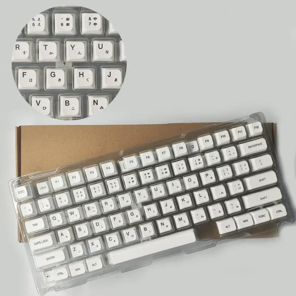 Mechanical Keyboard Keycaps Replacement 120pcs Minimalist White Keycap Set English Japanese Korean Russian