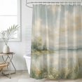 thumbnail image 4 of Rustic Landscape Bathroom Shower Curtains with 12 Hooks Polyester Waterproof Shower Curtain for Stalls and Bathtubs Vintage Farmhouse Nature Lake Wildflower Decorative Bathroom Curtain 66x72 Inches, 4 of 9