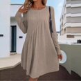 thumbnail image 2 of Womens Fall and Winter Fashion Dresses Sexy Slim Package Round Neck Long Sleeve Winter Knit Sweater Dress 2024, 2 of 5