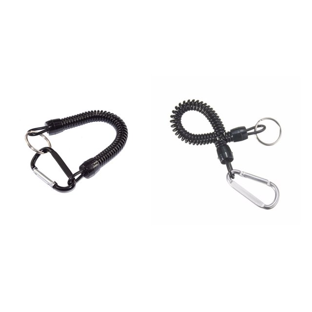Hi.FANCY Fishing Retractable Lanyard Plastic Accessory Coiled Plastic fishing lanyard Tether with Carabiner Fishing Safety Rope Tool