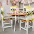 thumbnail image 3 of Bee Love Chair Covers Set of 4 Vintage Country Yellow Bee Plaid Dot Love Floral Honeycomb Chair Back Covers Stretch Removable Washable Slipcovers Protector for Dining Room Kitchen Party Decor, 3 of 9