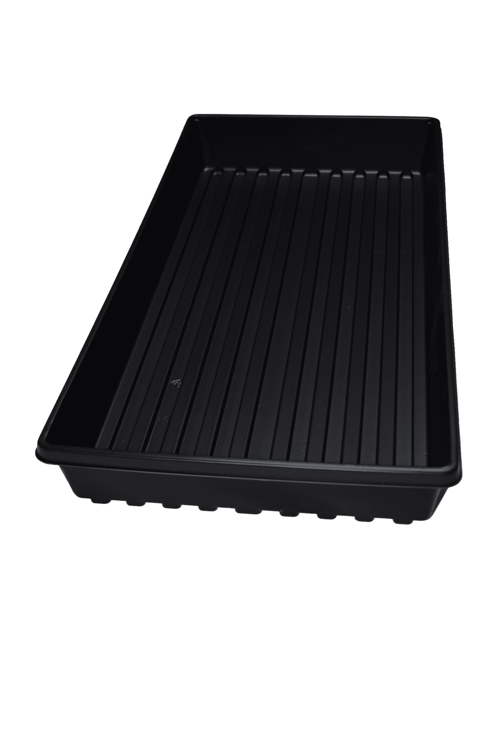 Landmark Plastic Solid Bottom Black Plastic Seed Starting Trays - Set of 10
