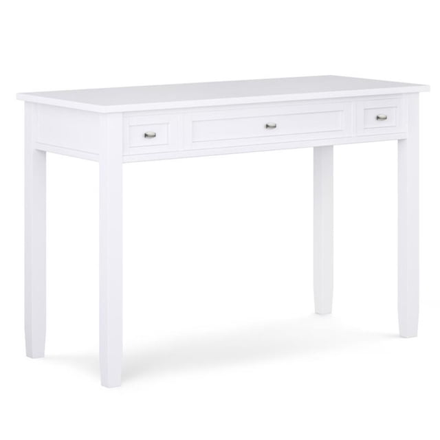 Pemberly Row Wood Transitional 48" Writing Office Desk in White