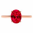 thumbnail image 7 of Solitaire Engagement Ring for Women - 2ct Simulated Ruby in 14K Rose Gold Promise Ring, 7 of 7