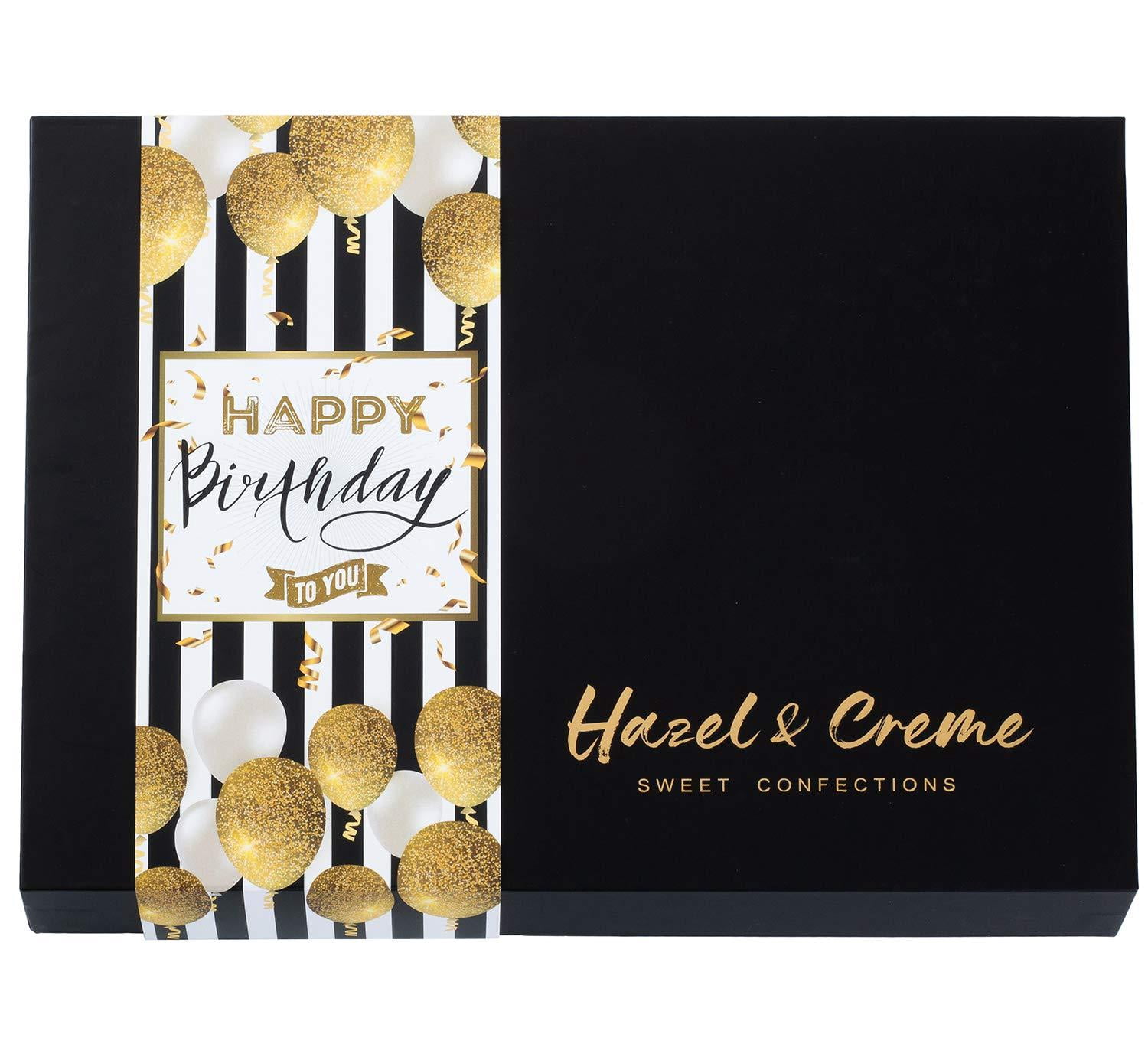 Hazel & Creme Birthday Food Gift Baskets - Happy Birthday Cookies - Chocolate Covered Cookies - Gourmet Food Gifts (Extra Large Gift Box) Extra Large Gift Box