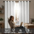 thumbnail image 6 of ZOPZO Blackout Curtains, Thermal Insulated,, White, 42W x 63L Inch, Room Darkening Drapes Tree Branches Pattern for Bedroom Modern Home, 6 of 10