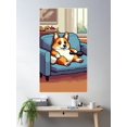 thumbnail image 2 of Cute Corgi Watching Tv - Pixel Art Poster Wall Art, Modern Wall Decor For Living Room Bedroom, 16x24 UNFRAMED, 2 of 3