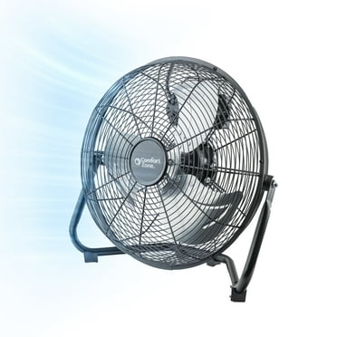 Comfort Zone 14" Floor Fan – 3-Speed, Tilt, All-Metal, Portable
